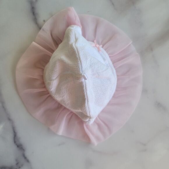 Charming Pink Ruffled Kids Hat - Picture 2 of 4